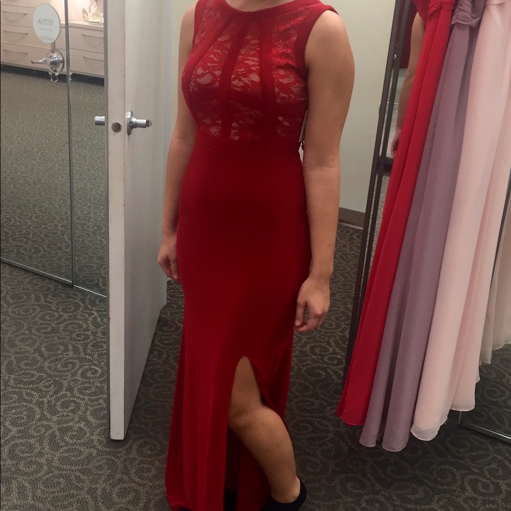 Red formal gown